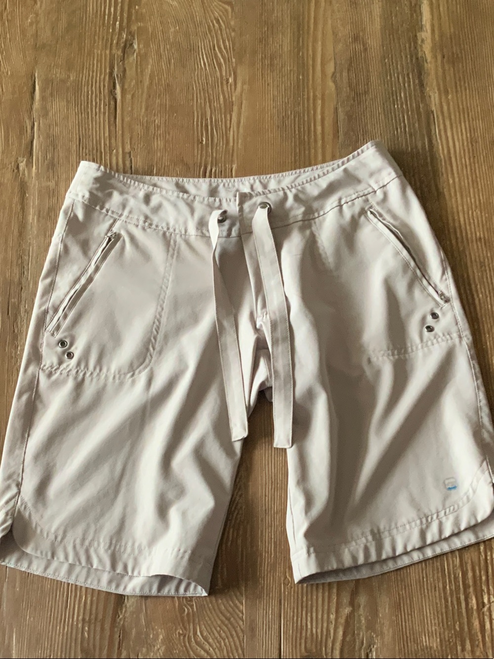 Free Country Light Beige Drawstring Performance Women's Shorts